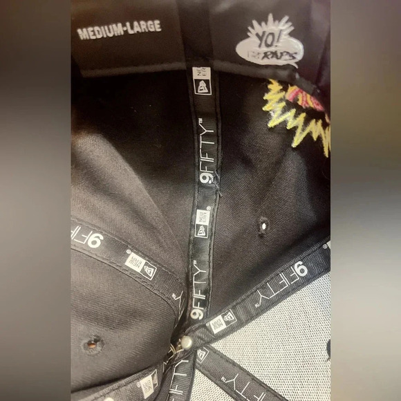 Vintage YO! MTV RAPS 9FIFTY Snapback blck pnk animal athletic casual print hat M - Picture 5 of 5